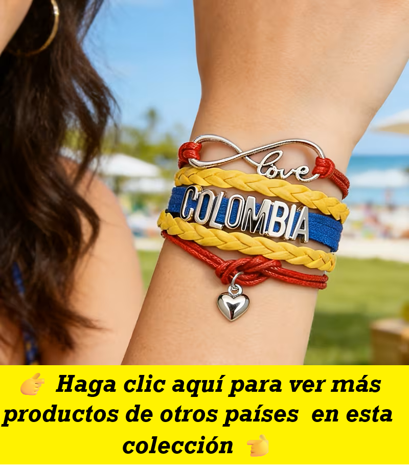 Colección: Pulseras y brazaletes personalizados con nombres de países.