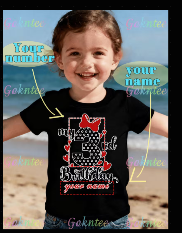 Playeras de niños y niñas: Happy Birthday personalizables.        👉 (¡HAGA CLIC AQUÍ PARA VER MÁS PRODUCTOS !)