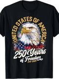 Camiseta Hombre 250 Aniversario USA | Águila y Bandera 1776-2026 | Tallas 0XL a 5XL