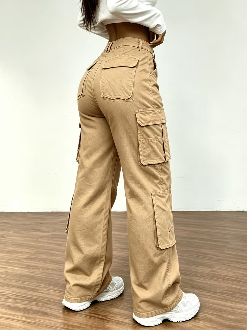 Pantalón cargo femenino tallas especiales ajuste perfecto en cintura y cadera
