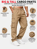 Pantalón cargo para hombre talles grandes Big and Tall color beige resistente Soñando en Azul