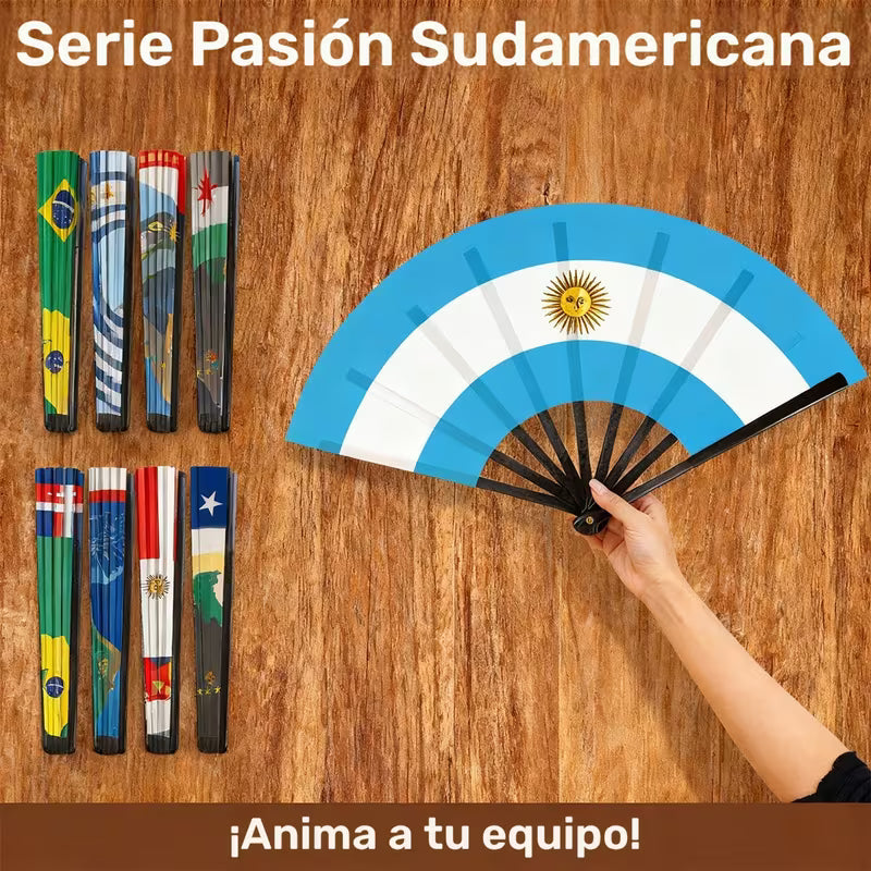 Abanico Plegable con Banderas Sudamericanas — 8 Países | Fiestas, Eventos y Animación