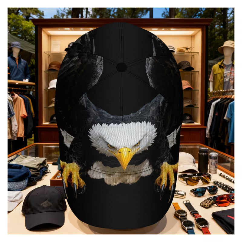 Gorra Águila Calva Hiperrealista 🦅 | Garras Afiladas | Mirada Intensa | 4 de Julio Patriótico