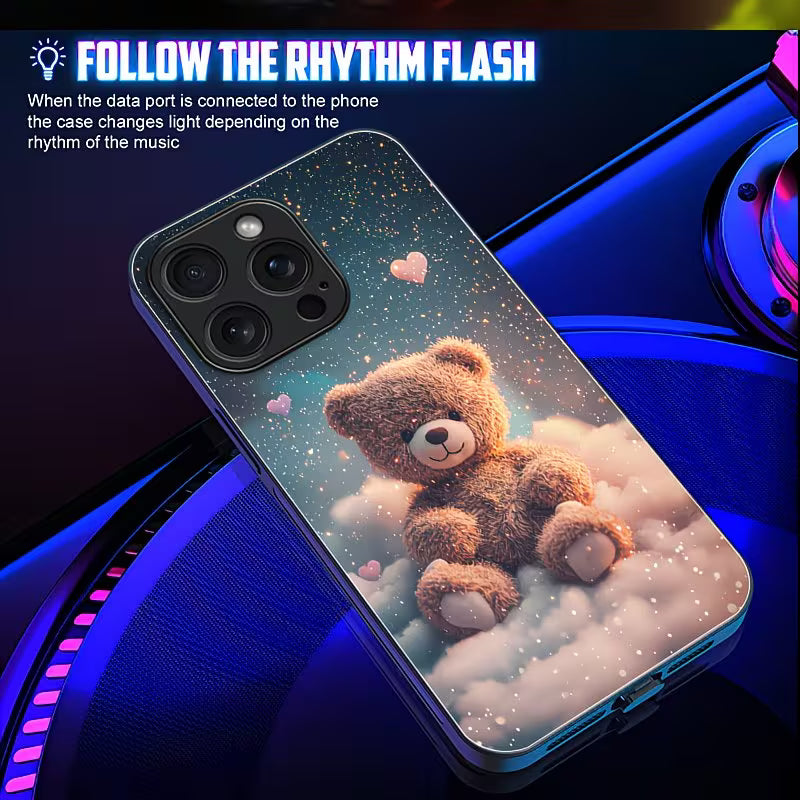 Protective Phone Case with Smart LED Lights + 2 Screen Protectors--Fundas protectoras  para teléfono de última generación con luces LED inteligentes y máximo brillo-la funda se ilumina cuando el teléfono  recibe llamadas