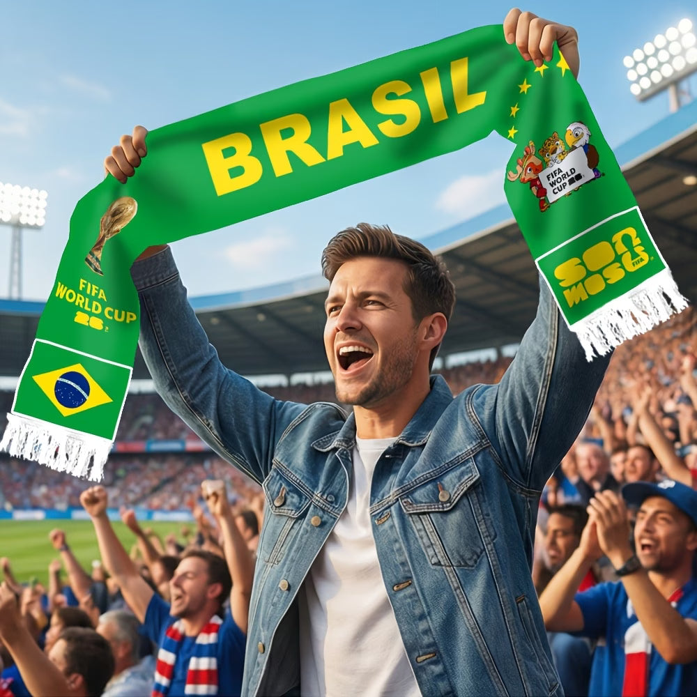 Bufandas Países del Mundial de Fútbol 2026 ⚽ | Colores y Nombre de tu Selección | Con Borlas 🌎