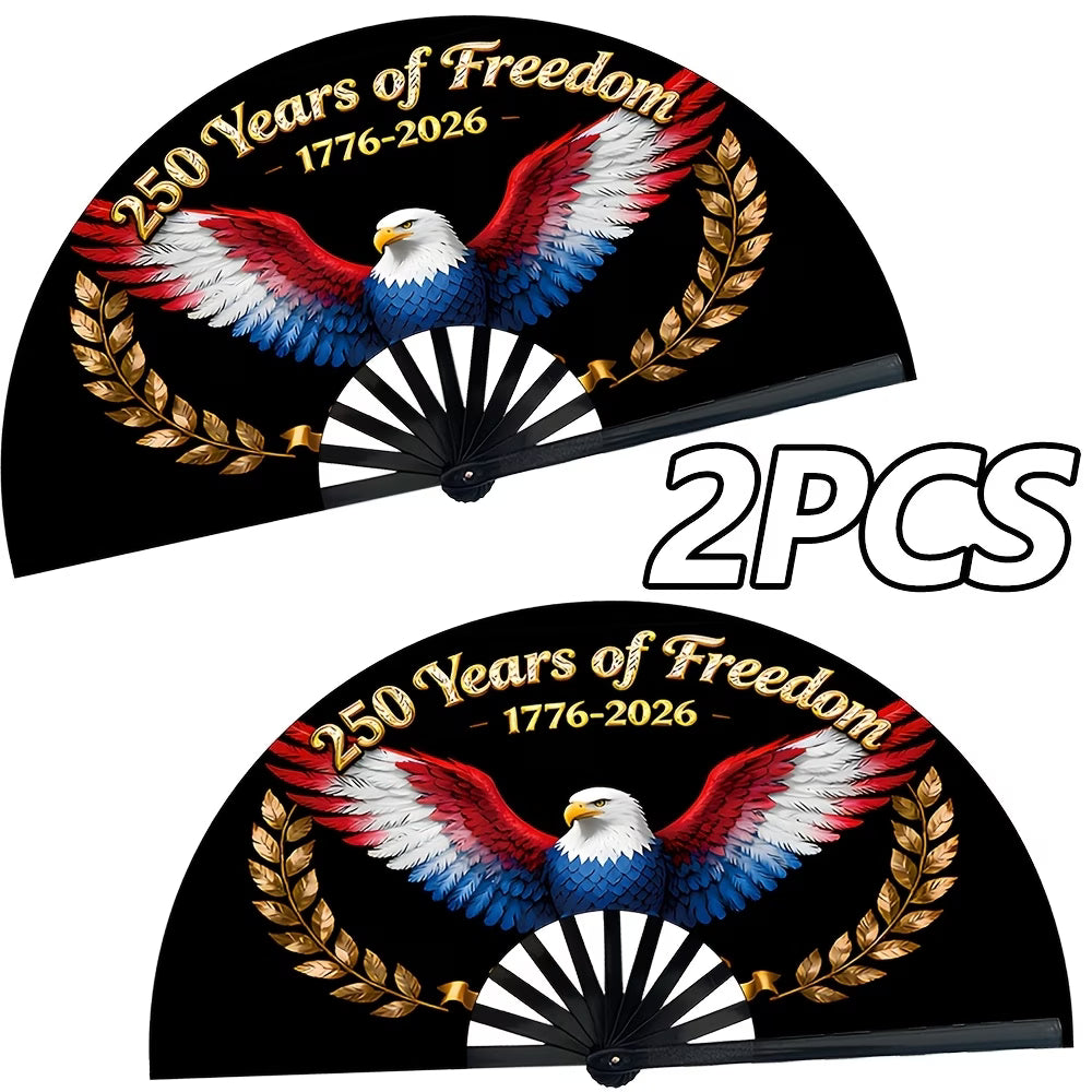 Pack 2 Abanicos Plegables Patrióticos | 250 Aniversario de América 1776-2026
