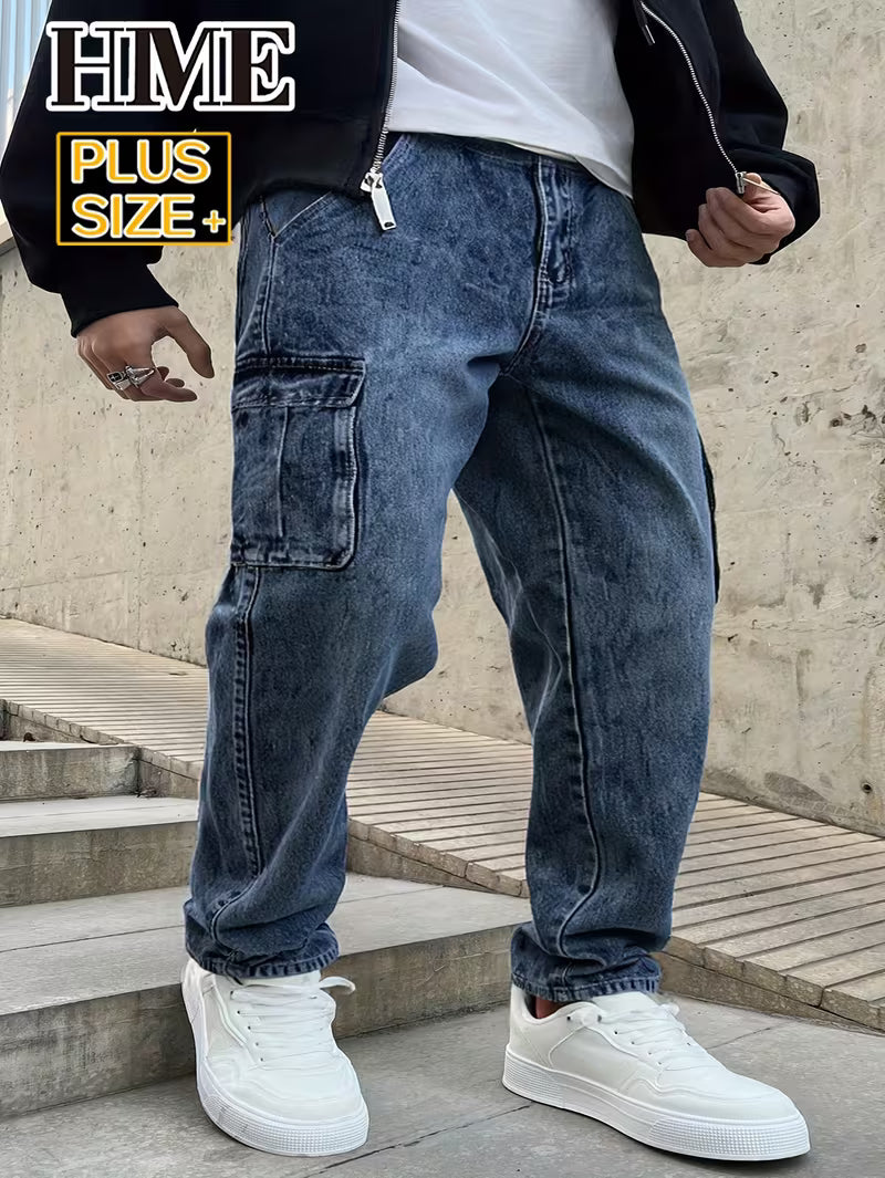 pantalones en jean de tallas grandes color azul