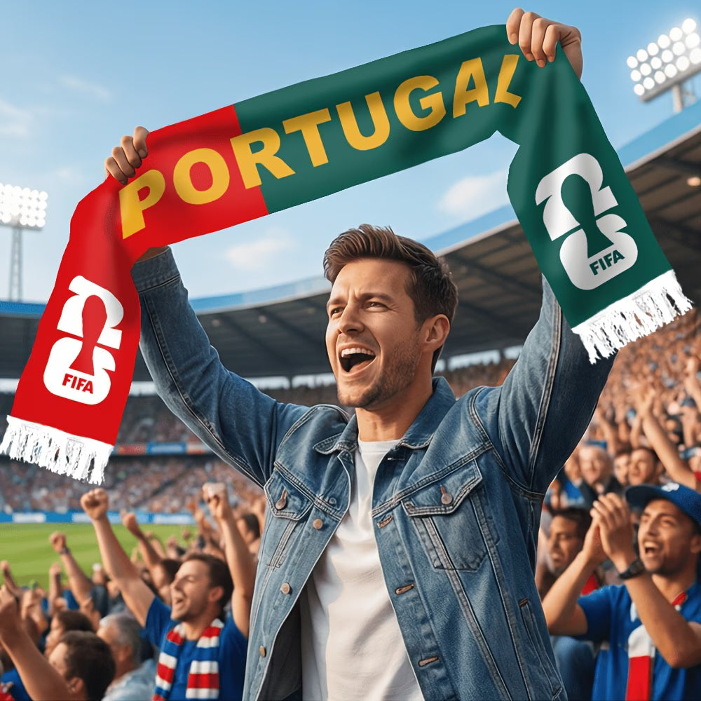 Bufandas Países del Mundial de Fútbol 2026 ⚽ | Colores y Nombre de tu Selección | Con Borlas 🌎