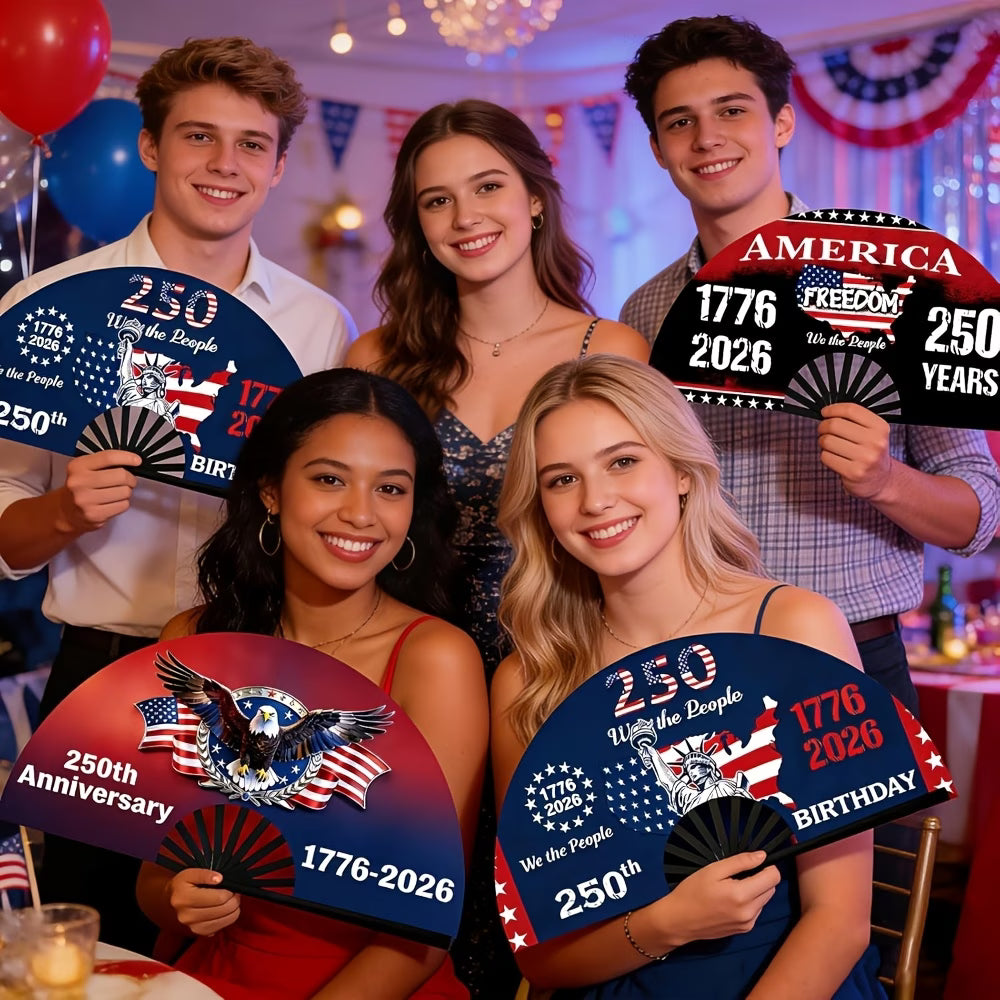 Pack 2 Abanicos Plegables Patrióticos | 250 Aniversario de América 1776-2026