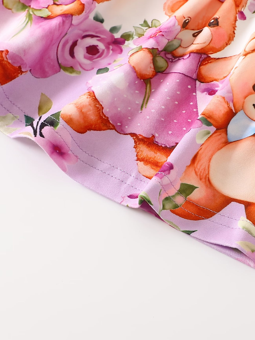 Vestido de Bebé con Ositos y Flores | Lazo Rosa | Sin Mangas | Tallas 0 a 3 Años