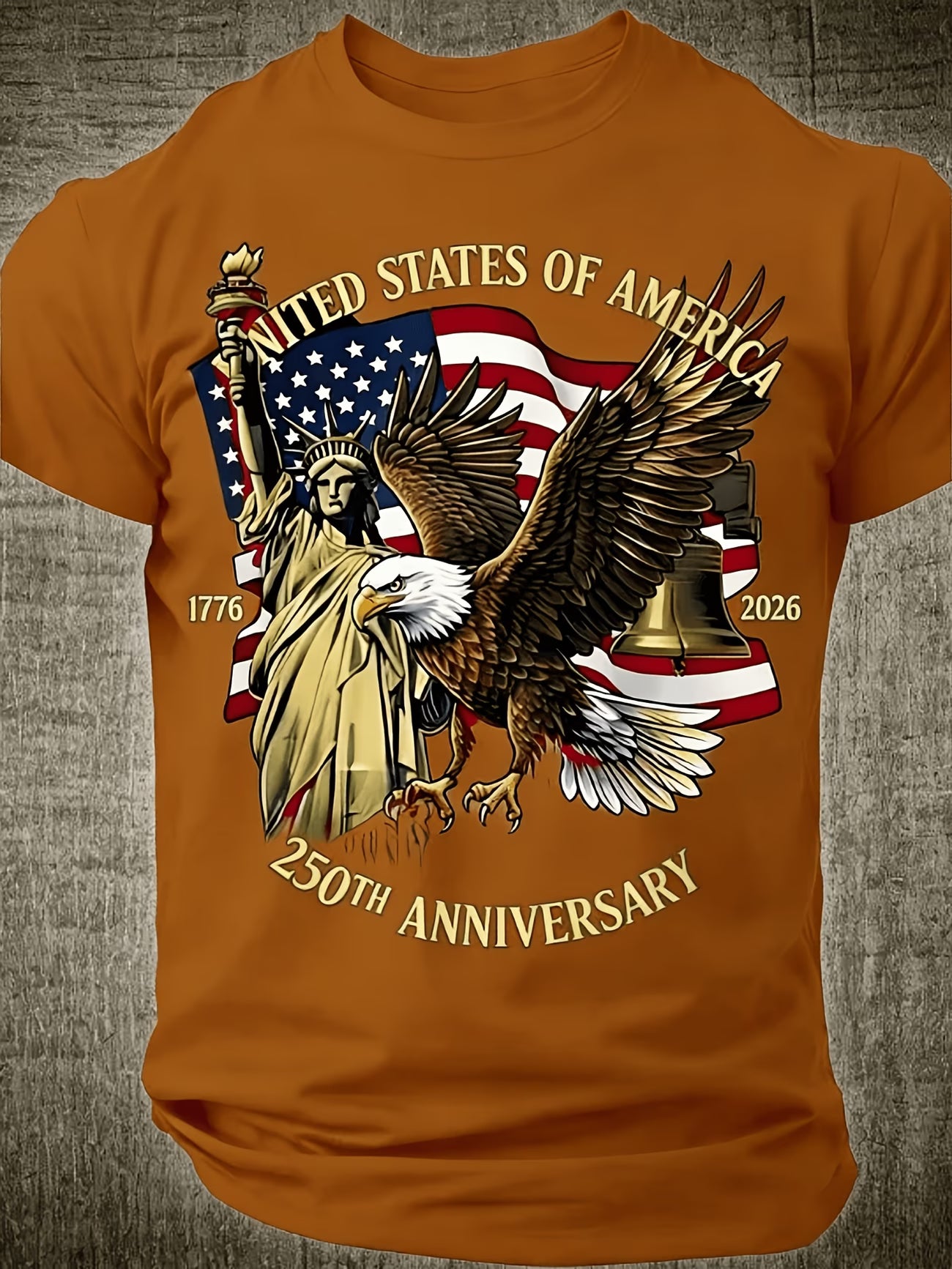 Camiseta Patriótica 250 Aniversario USA | Águila, Estatua de la Libertad y Bandera | Tallas 1XL a 6XL