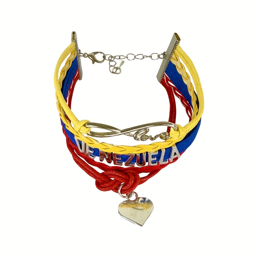 Pulsera Tejida a mano ,de Venezuela  con Amor Infinito | Unisex Ajustable | Regalo Patriótico y Significativo