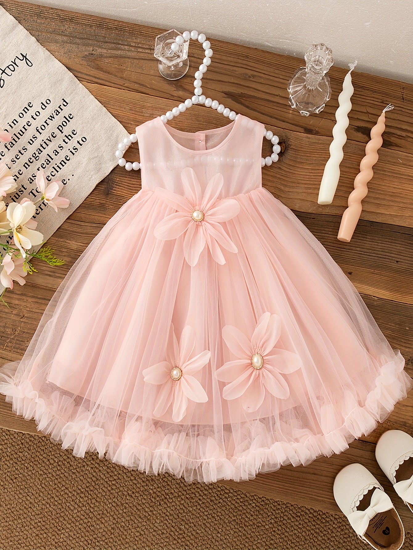 Vestido de Tul Rosa para Bebé y Niña | Lazo Grande, Falda Esponjosa | Tallas 9M a 2-3 Años