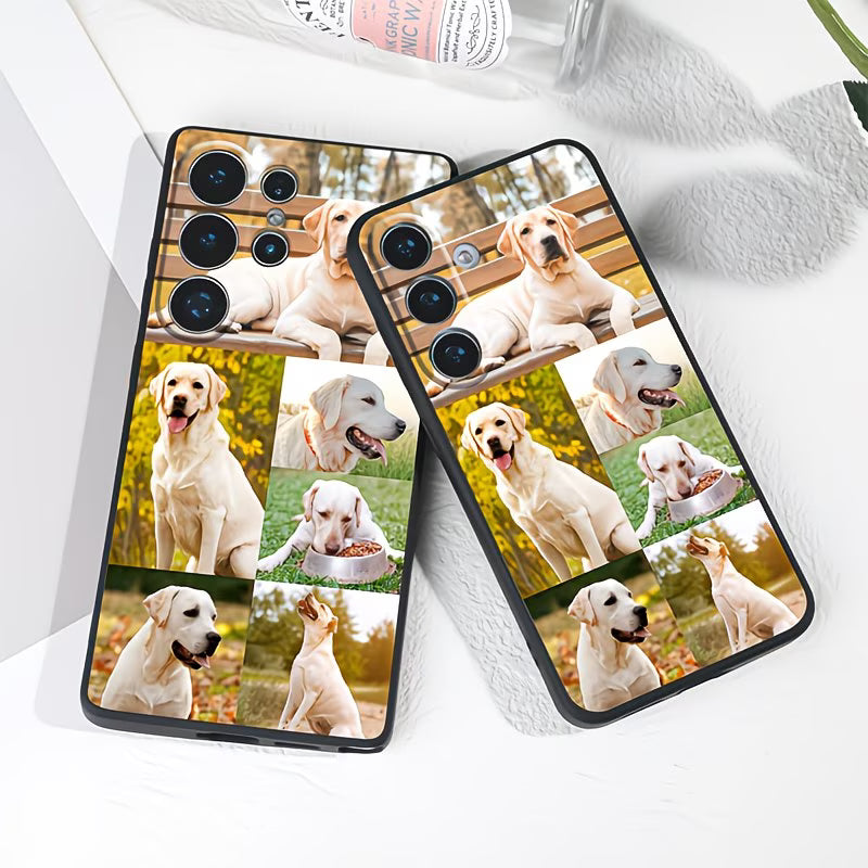 "Fundas de color negro para teléfonos Samsung.   6 lugares para  poner fotos ,  de familia,mascotas u otros .Tenemos  fundas para todos los modelos."