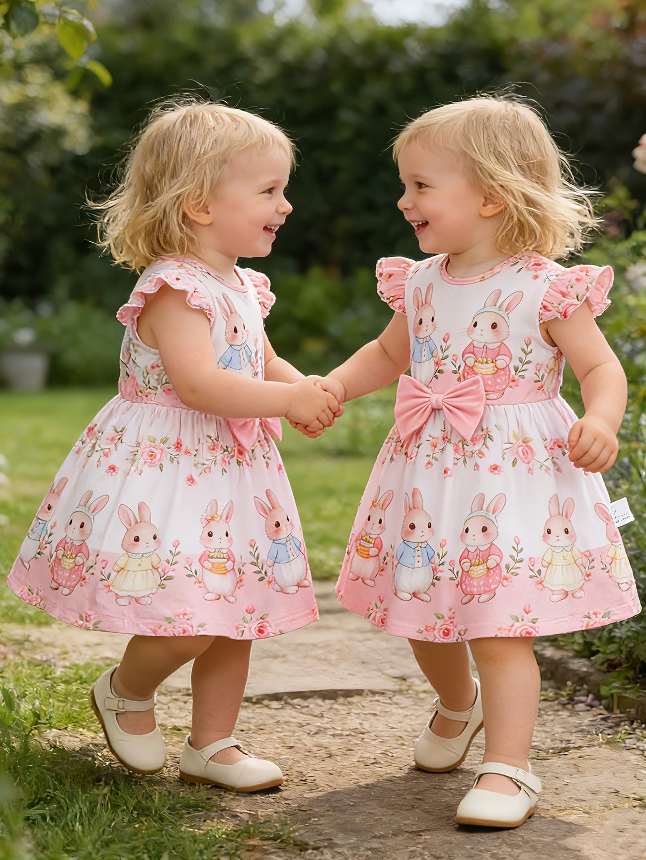 Vestido de Bebé con Ositos y Flores | Lazo Rosa | Sin Mangas | Tallas 0 a 3 Años