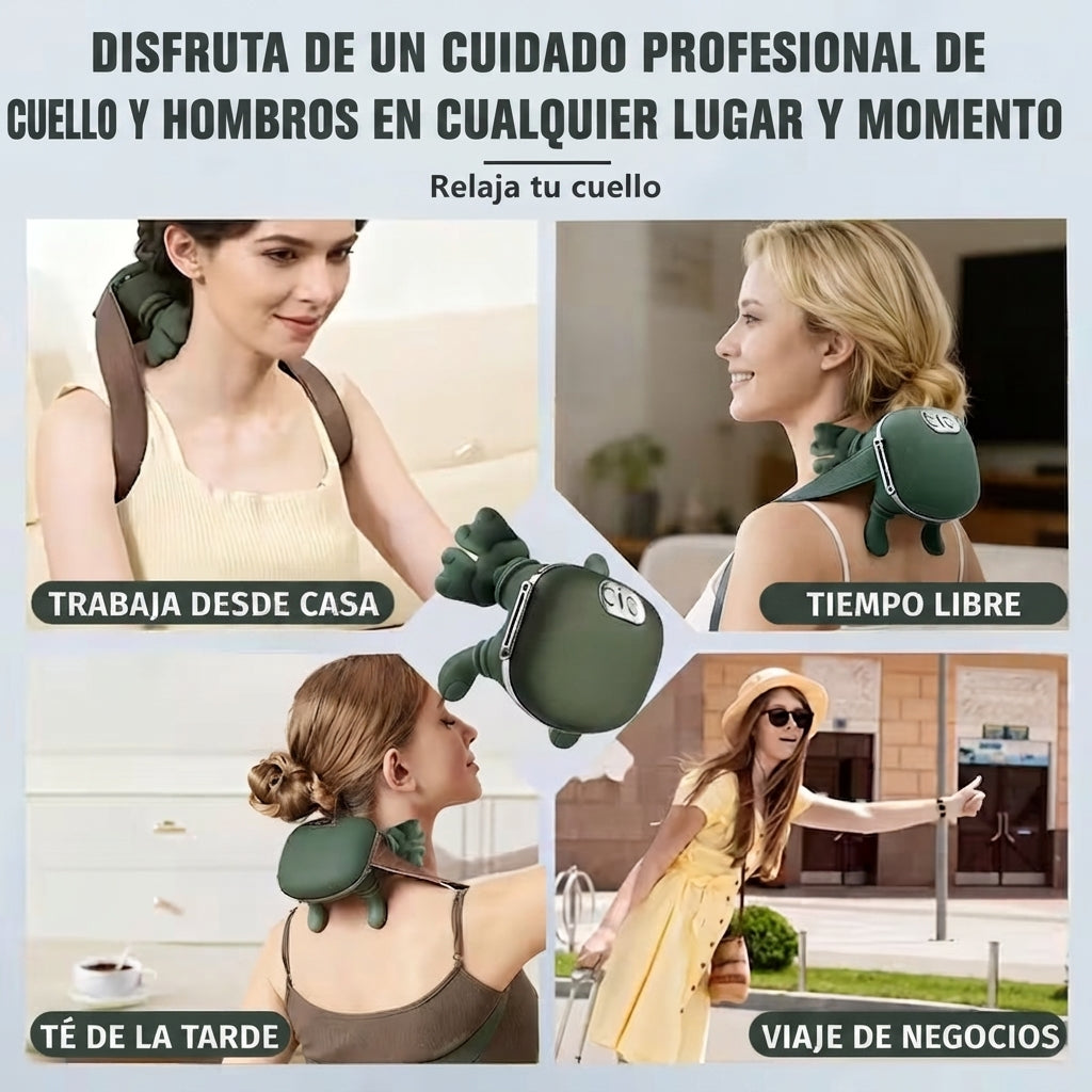 Masajeador de cuello y hombros - úsalo en casa, tiempo libre, té de la tarde o viaje de negocios - cuidado profesional en cualquier lugar