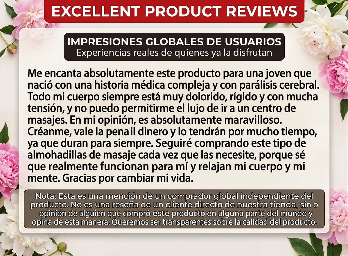 Masaje para alivio del dolor spa en casa  masajeador para relax 
Reseña de clientes sobre masajeador de cuerpo entero,sobre masajeador  cuello y pies con calor y soporte lumbar 
en Soñando en Azul en laferiadejulio.com.