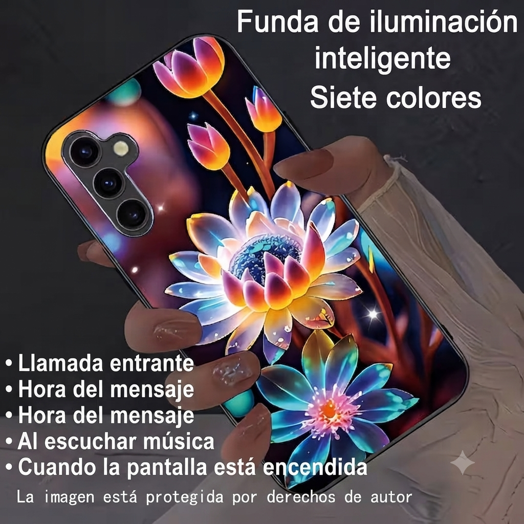 funda inteligente y luminosa para teléfonos samsung el teléfono se ilumina con las llamadas entrantes 