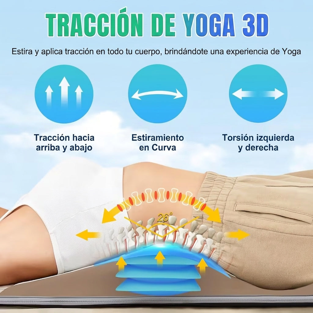 Masajeador de espalda baja con tracción y estiramiento tipo yoga para aliviar dolor lumbar