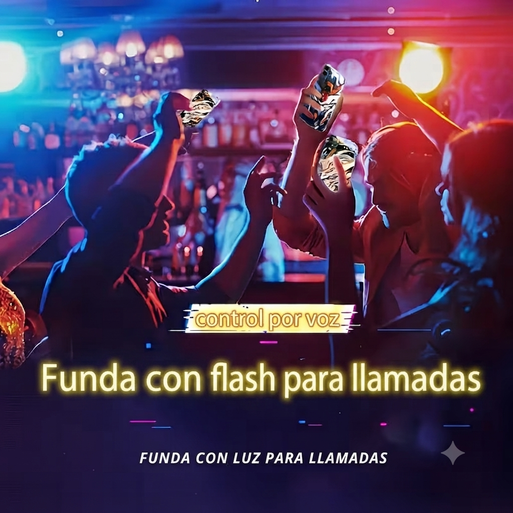 funda de teléfono Samsung  con flash para cuando recibes llamadas  de noche seras el rey con tu funda luminosa 