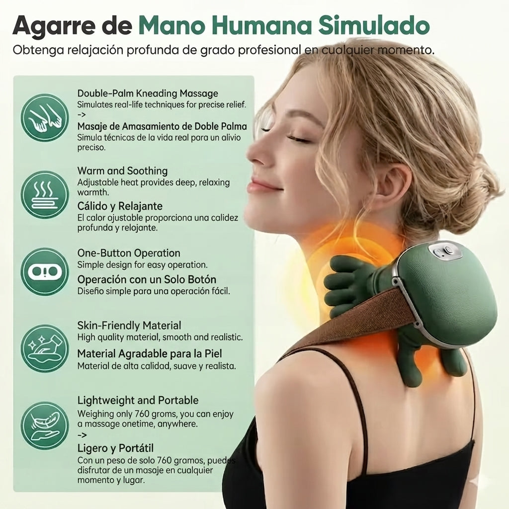 "Agarre de Mano Humana": Masajeador de cuello y hombros biónico - alivio profesional del dolor de cuello y espalda