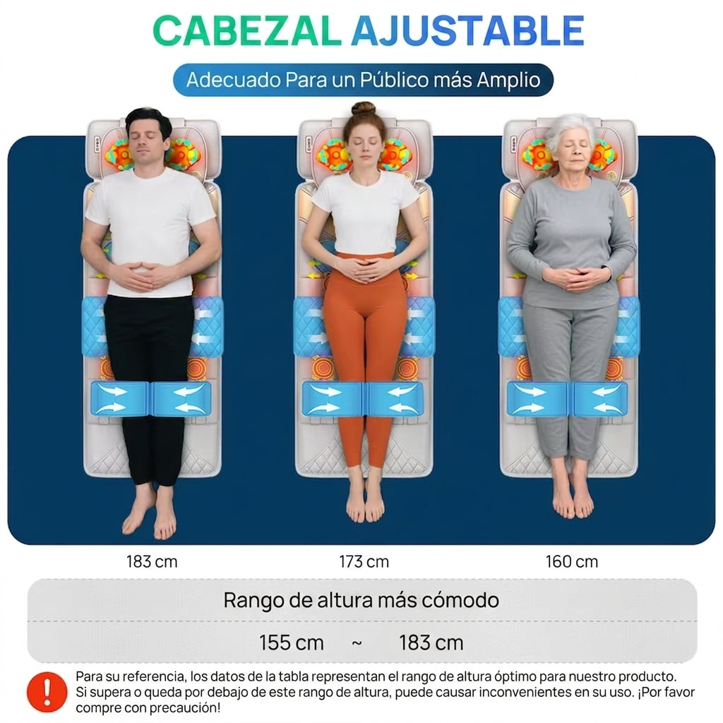 Masajeador de cuerpo completo para hombre y mujer adultos de 155 a 183 cm de estatura