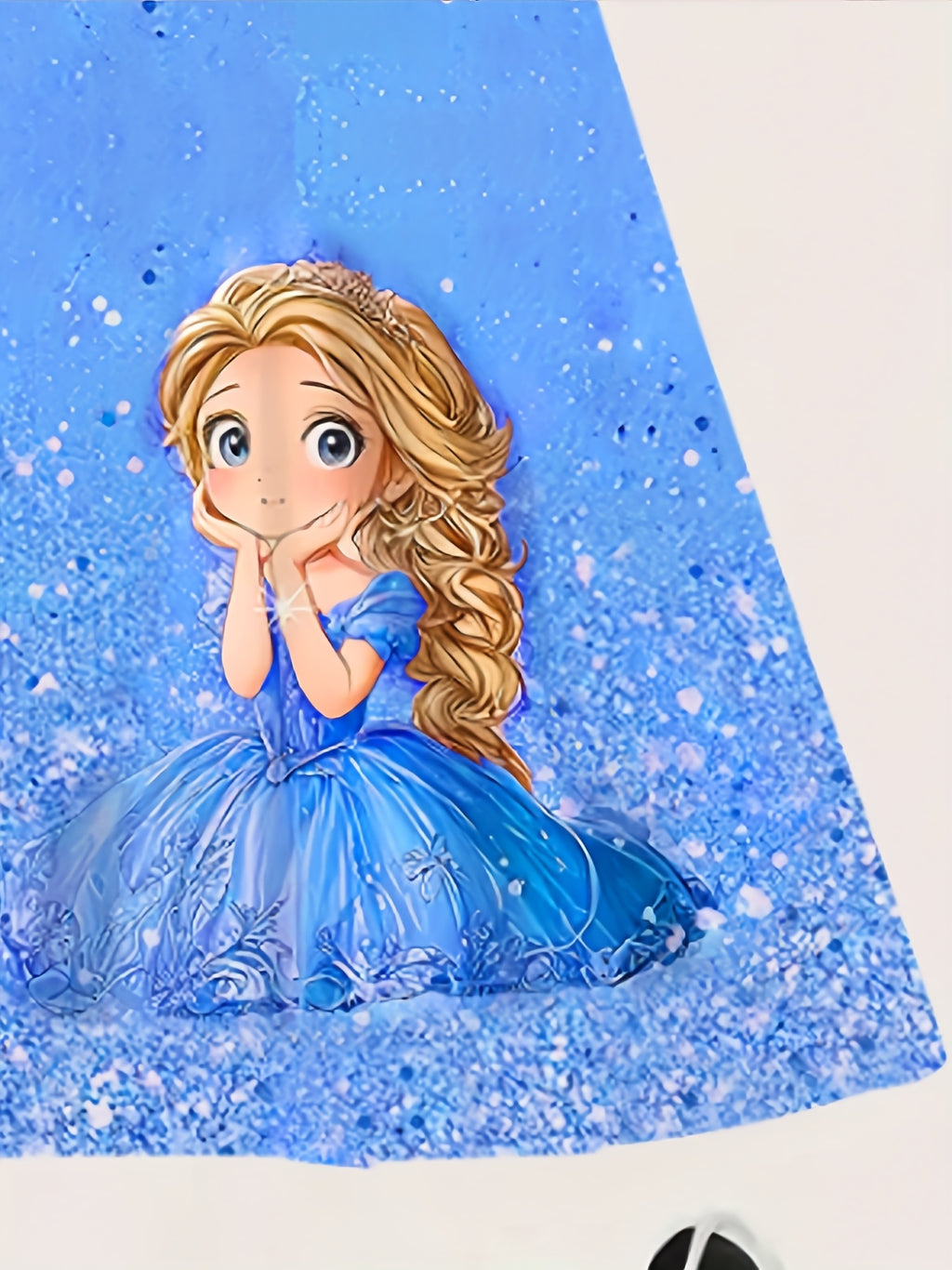 Vestido Azul Brillante con Princesa para Niña | Estampado Mágico | Tallas 5-6 a 13-14 Años