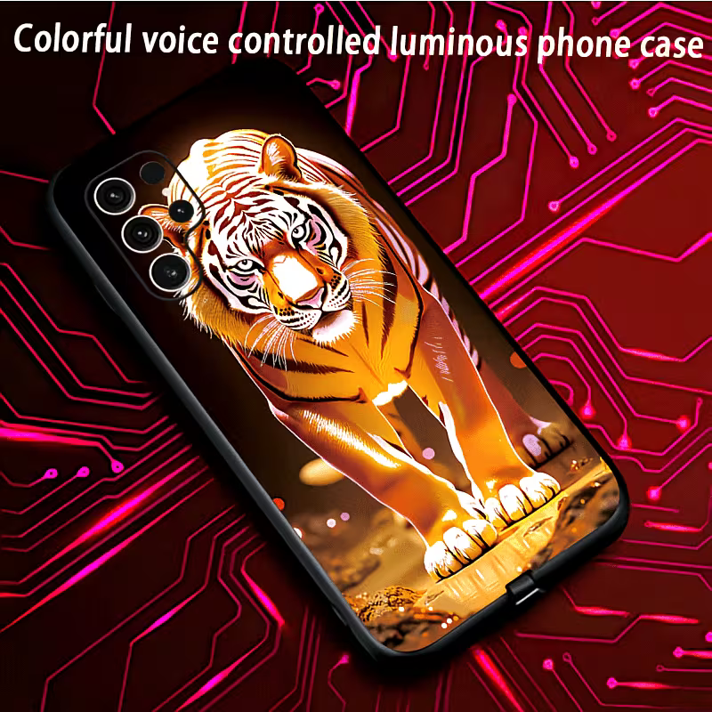 Funda inteligente tigre de fuego con control de voz luminosa colorida — Soñando en Azul laferiadejulio.com