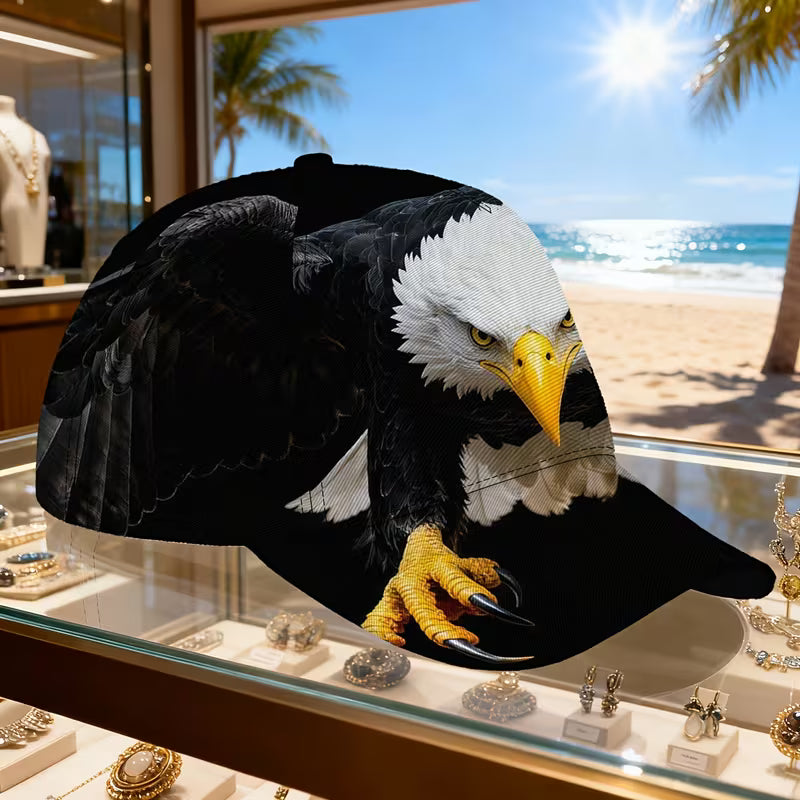Gorra Águila Calva Hiperrealista 🦅 | Garras Afiladas | Mirada Intensa | 4 de Julio Patriótico