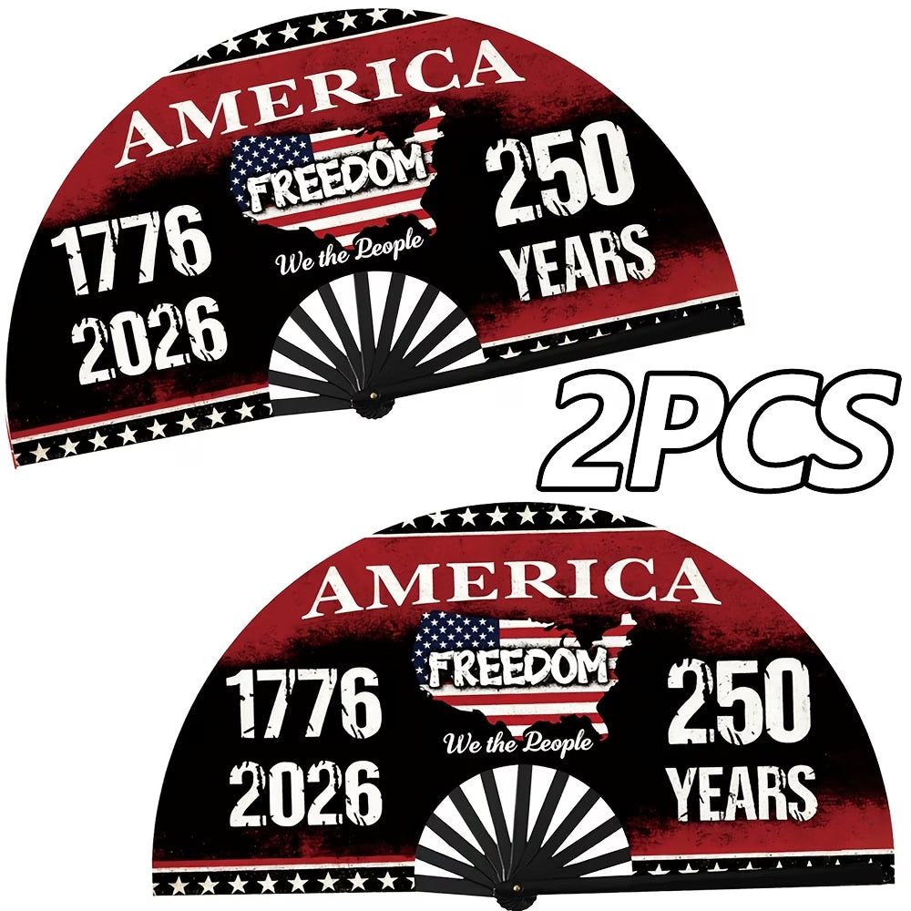 Pack 2 Abanicos Plegables Patrióticos | 250 Aniversario de América 1776-2026