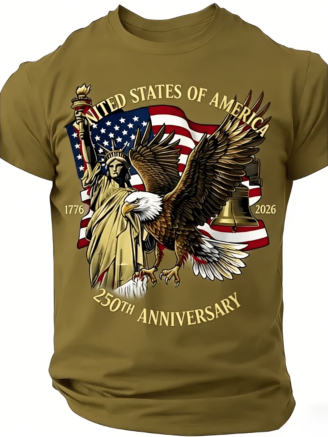 Camiseta Patriótica 250 Aniversario USA | Águila, Estatua de la Libertad y Bandera | Tallas 1XL a 6XL