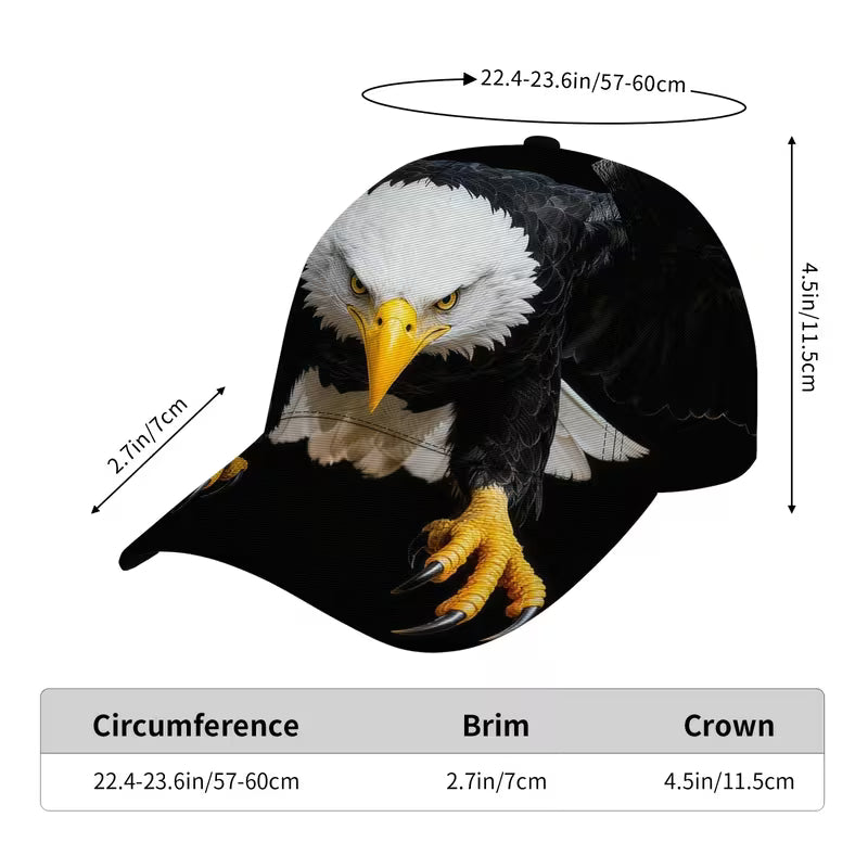 Gorra Águila Calva Hiperrealista 🦅 | Garras Afiladas | Mirada Intensa | 4 de Julio Patriótico