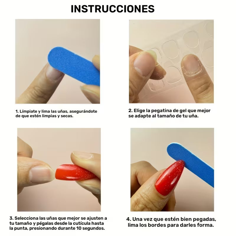 Uñas Postizas Patrióticas 4 de Julio | Estrellas Rojo, Blanco y Azul | 24 Piezas con Pegamento