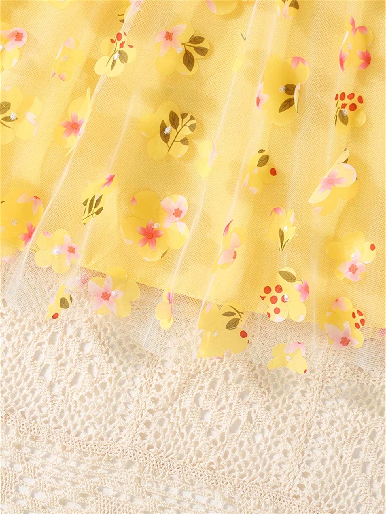 Vestido Veraniego para Bebé y Niña | Sin Mangas, Lazo y Tul Floral | Tallas 3M a 2-3 Años