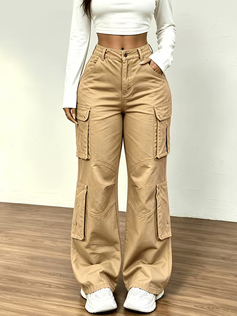 Pantalones Cargo de Mezclilla para Mujer en Tallas Grandes.