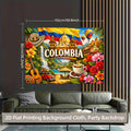 Banner Decorativo Colombia 🇨🇴 | Tela de Fondo 2D | Fiestas, Cumpleaños, Eventos | 152x92cm