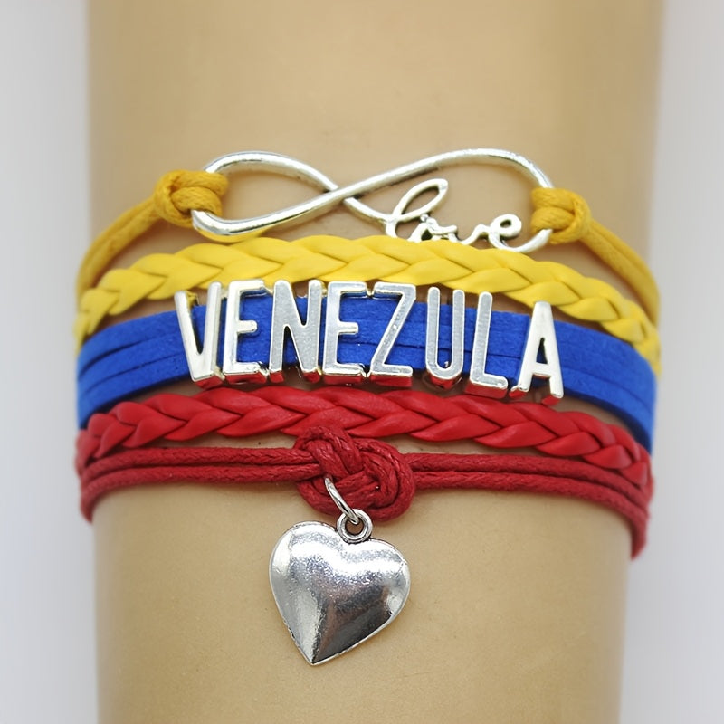 Pulsera Tejida a mano ,de Venezuela  con Amor Infinito | Unisex Ajustable | Regalo Patriótico y Significativo