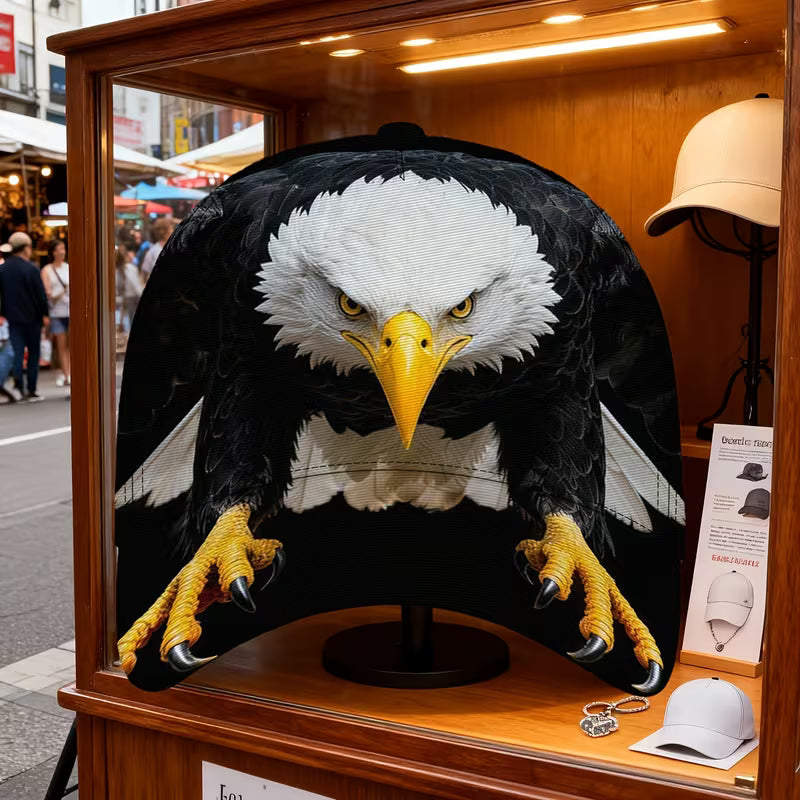 Gorra Águila Calva Hiperrealista 🦅 | Garras Afiladas | Mirada Intensa | 4 de Julio Patriótico