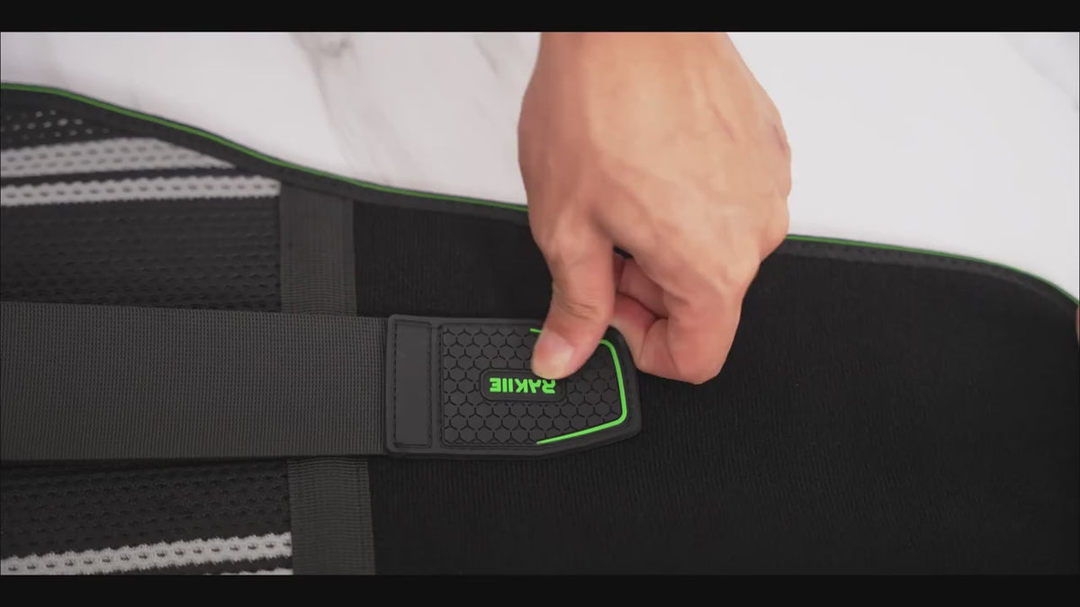 Faja Lumbar RAKIIE 8X — Soporte, Compresión 3D y Almohadilla de Masaje para Hombre y Mujer